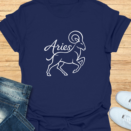 Aries Line Art T-Shirt