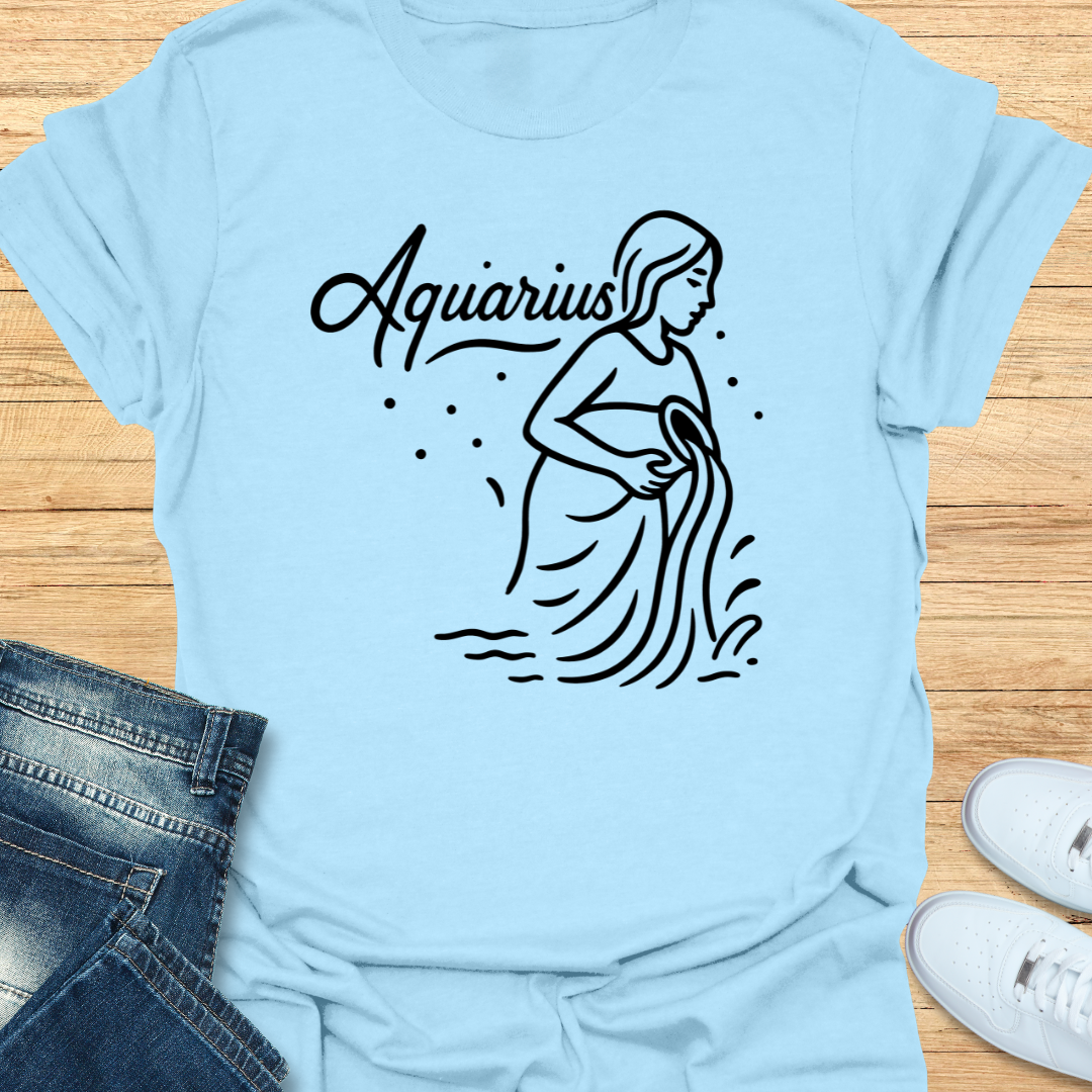 Aquarius Line Art T-Shirt