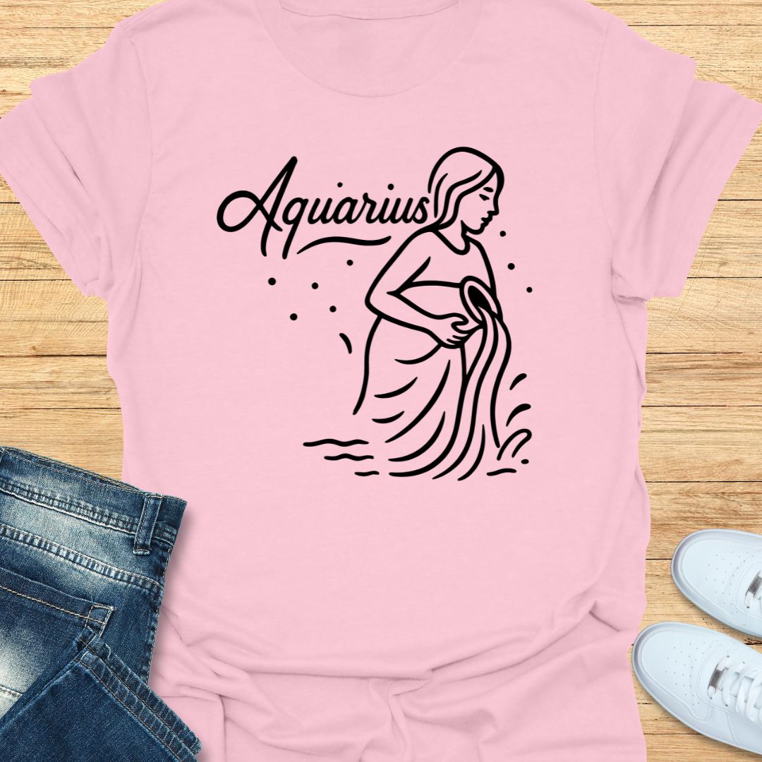 Aquarius Line Art T-Shirt