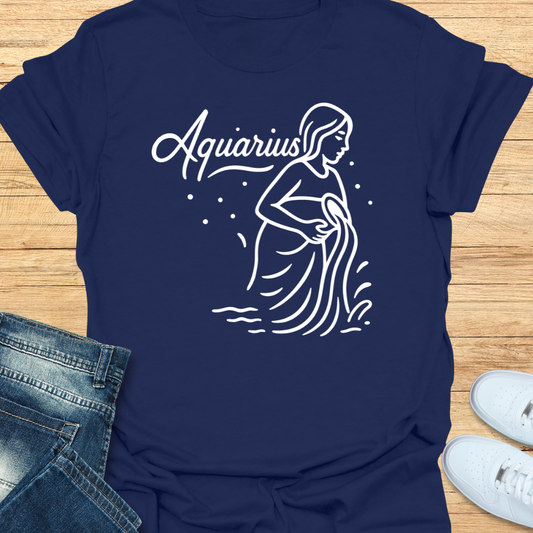 Aquarius Line Art T-Shirt