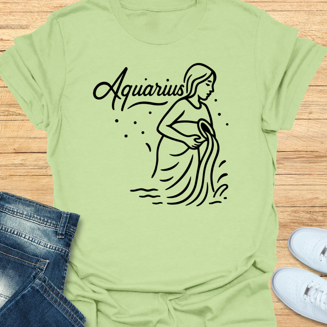 Aquarius Line Art T-Shirt