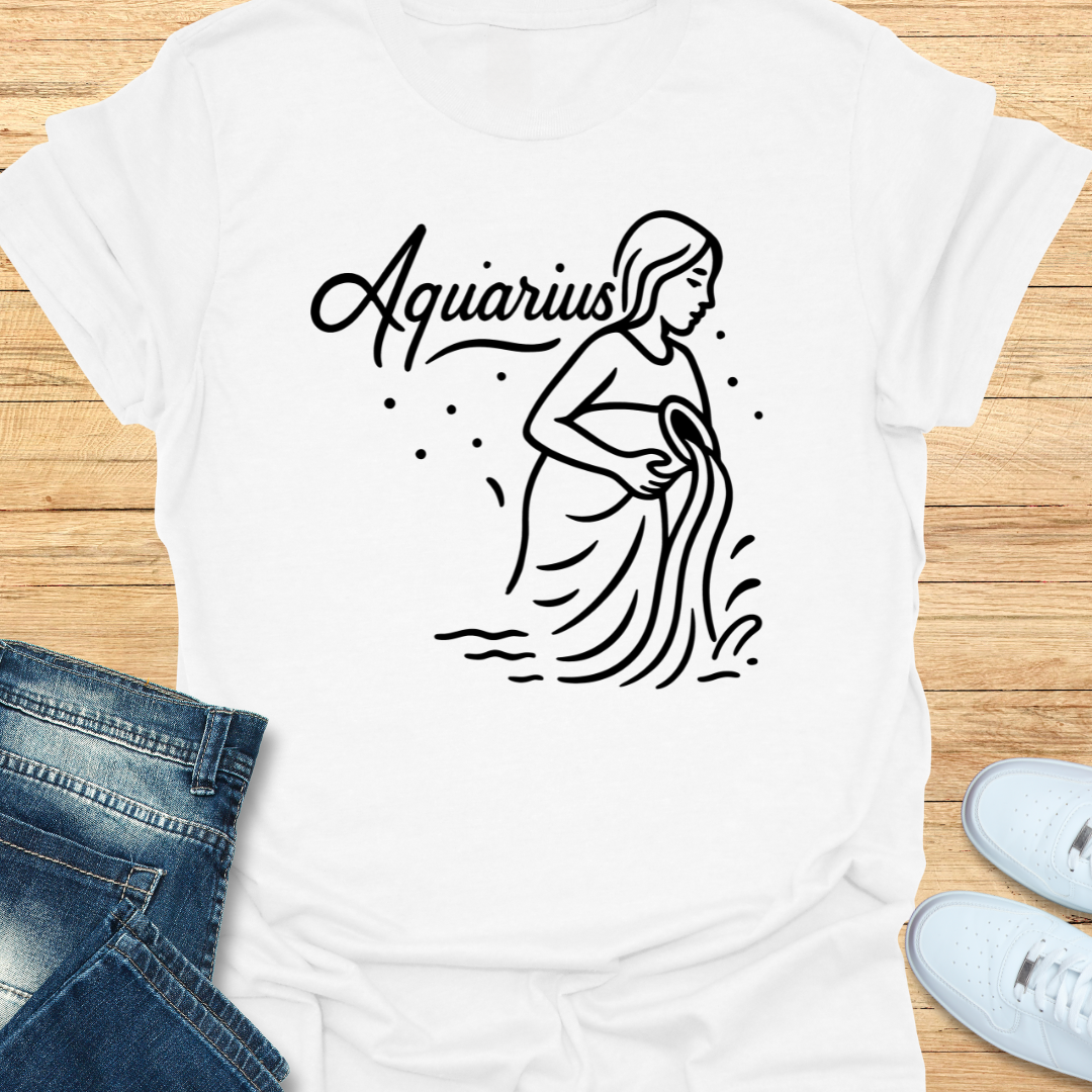 Aquarius Line Art T-Shirt