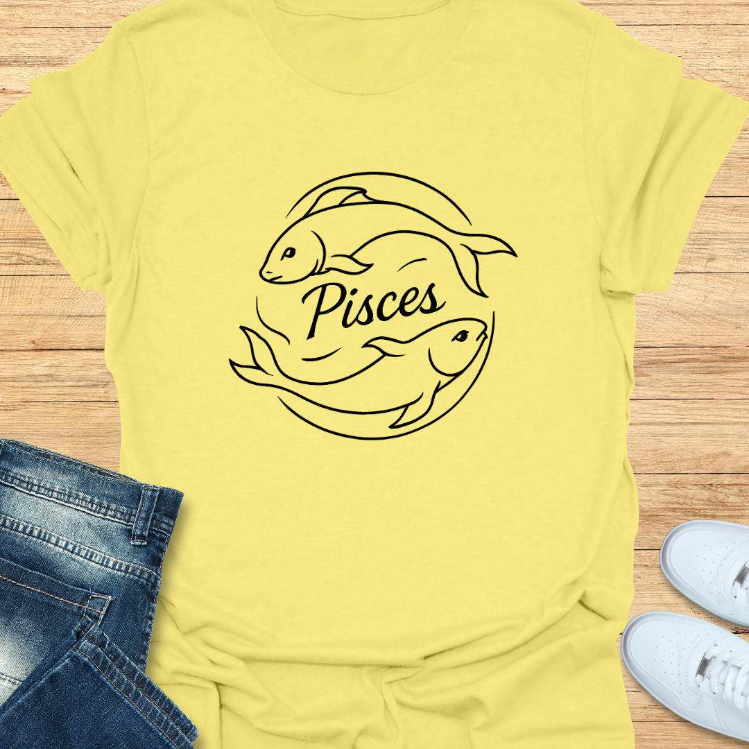 Pisces Line Art T-Shirt