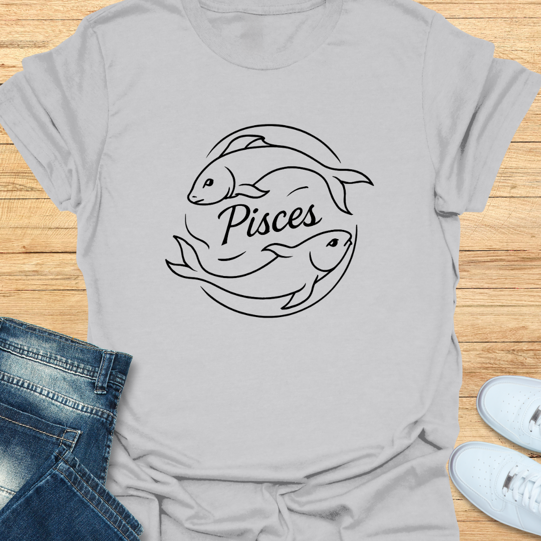 Pisces Line Art T-Shirt