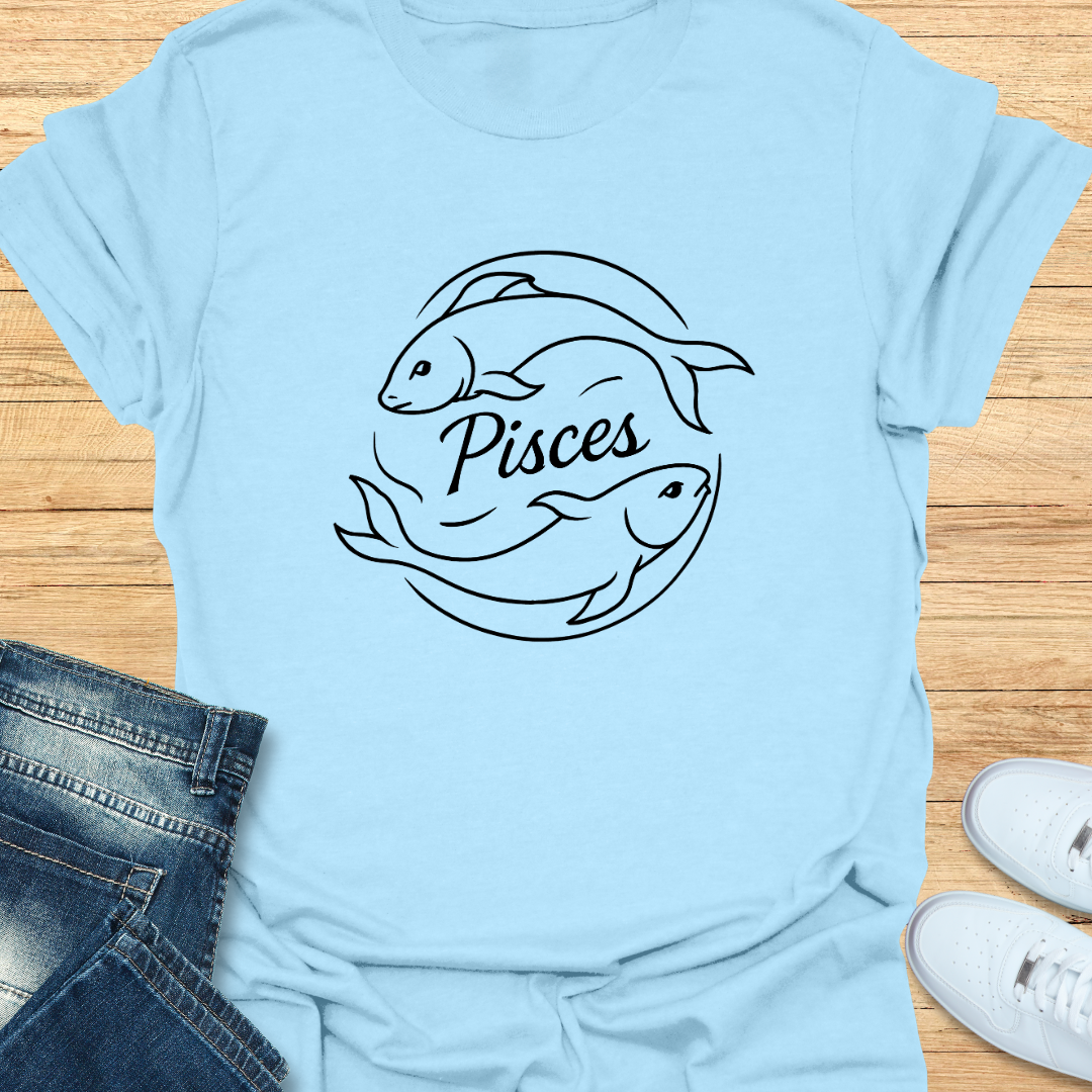 Pisces Line Art T-Shirt