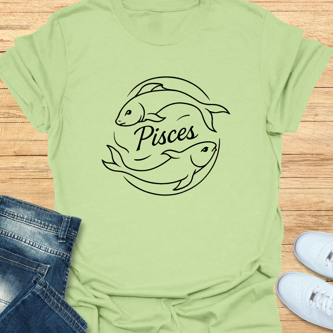 Pisces Line Art T-Shirt