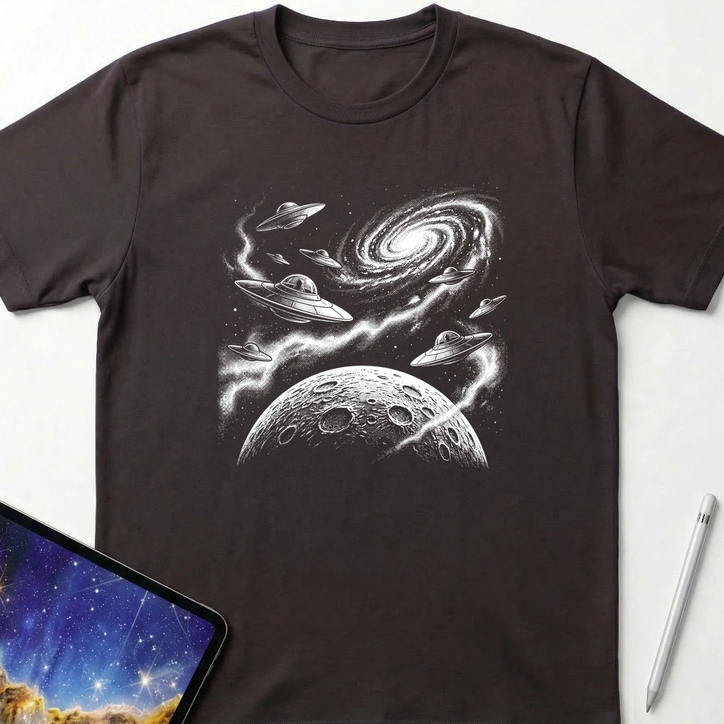 1950s UFO T-Shirt Dark Chocolate