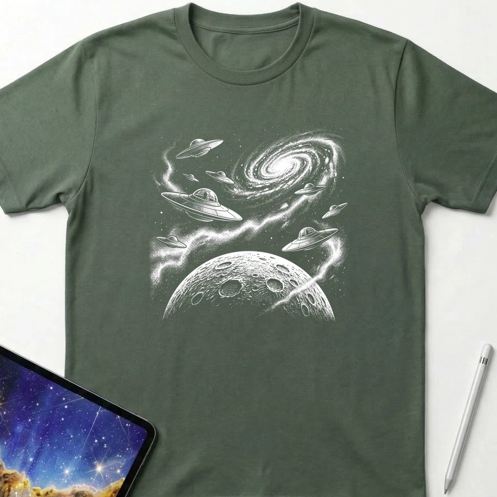 1950s UFO T-Shirt Military Green