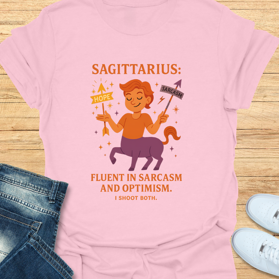 Sagittarius Fluent in Sarcasm and Optimism. T-Shirt