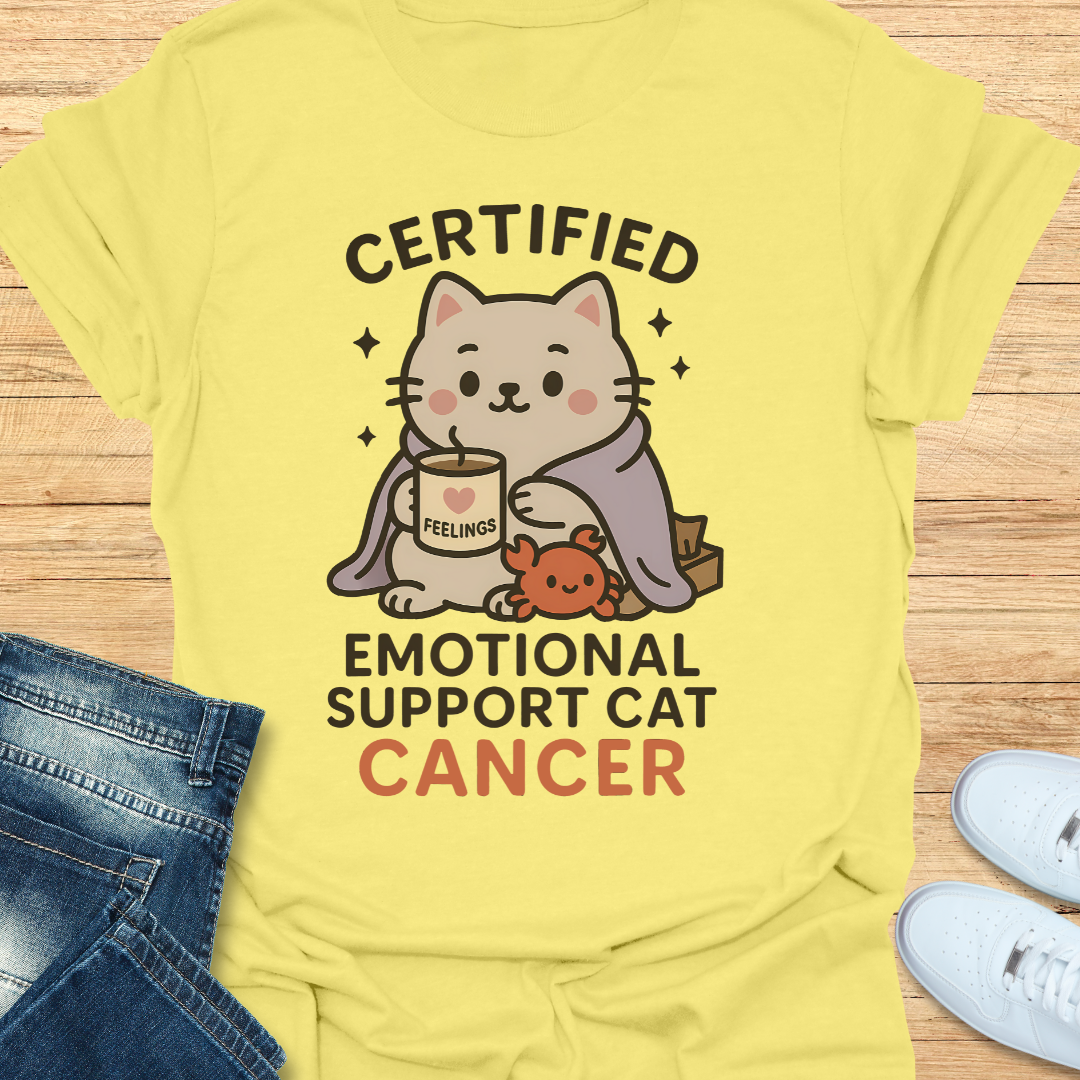 Cancer Certifed Emotional Support Cat T-Shirt