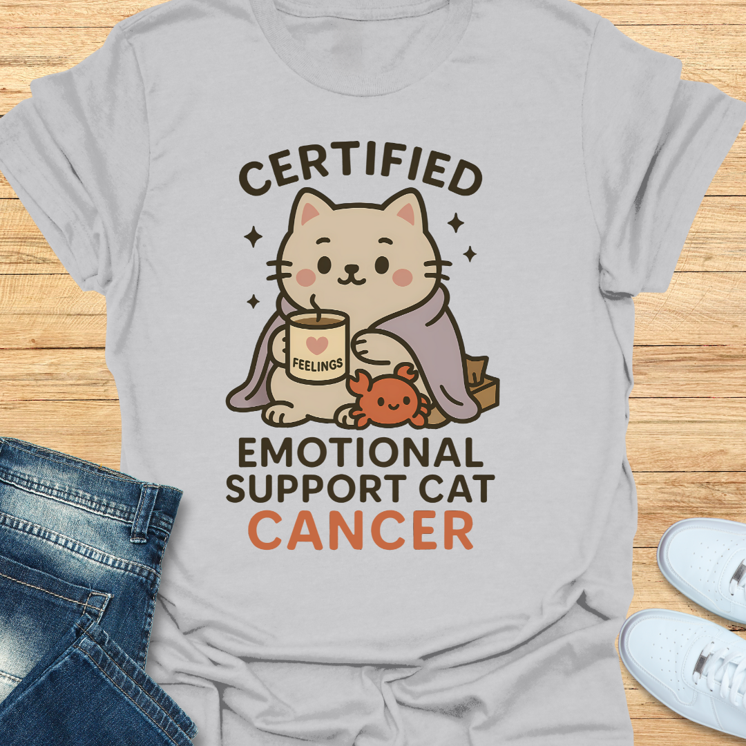Cancer Certifed Emotional Support Cat T-Shirt