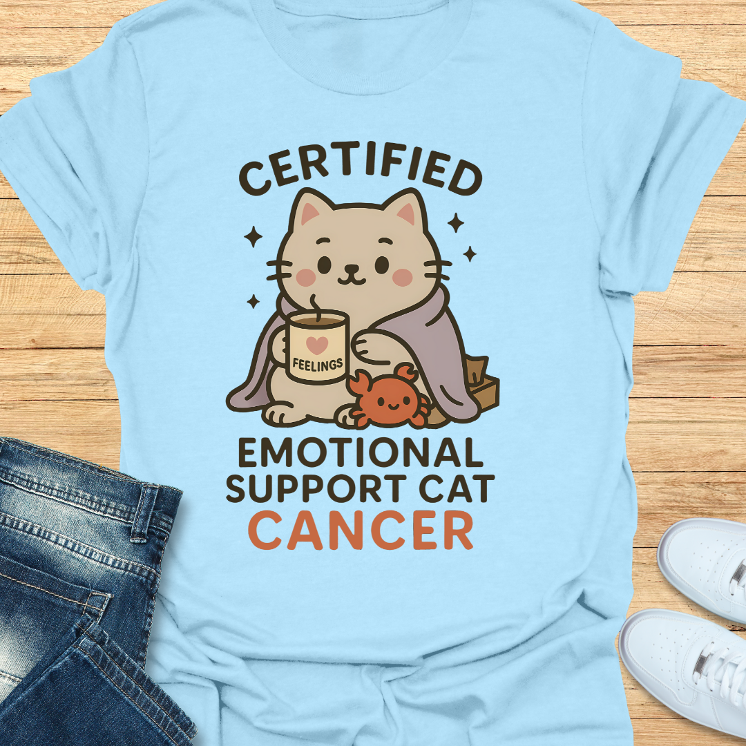 Cancer Certifed Emotional Support Cat T-Shirt