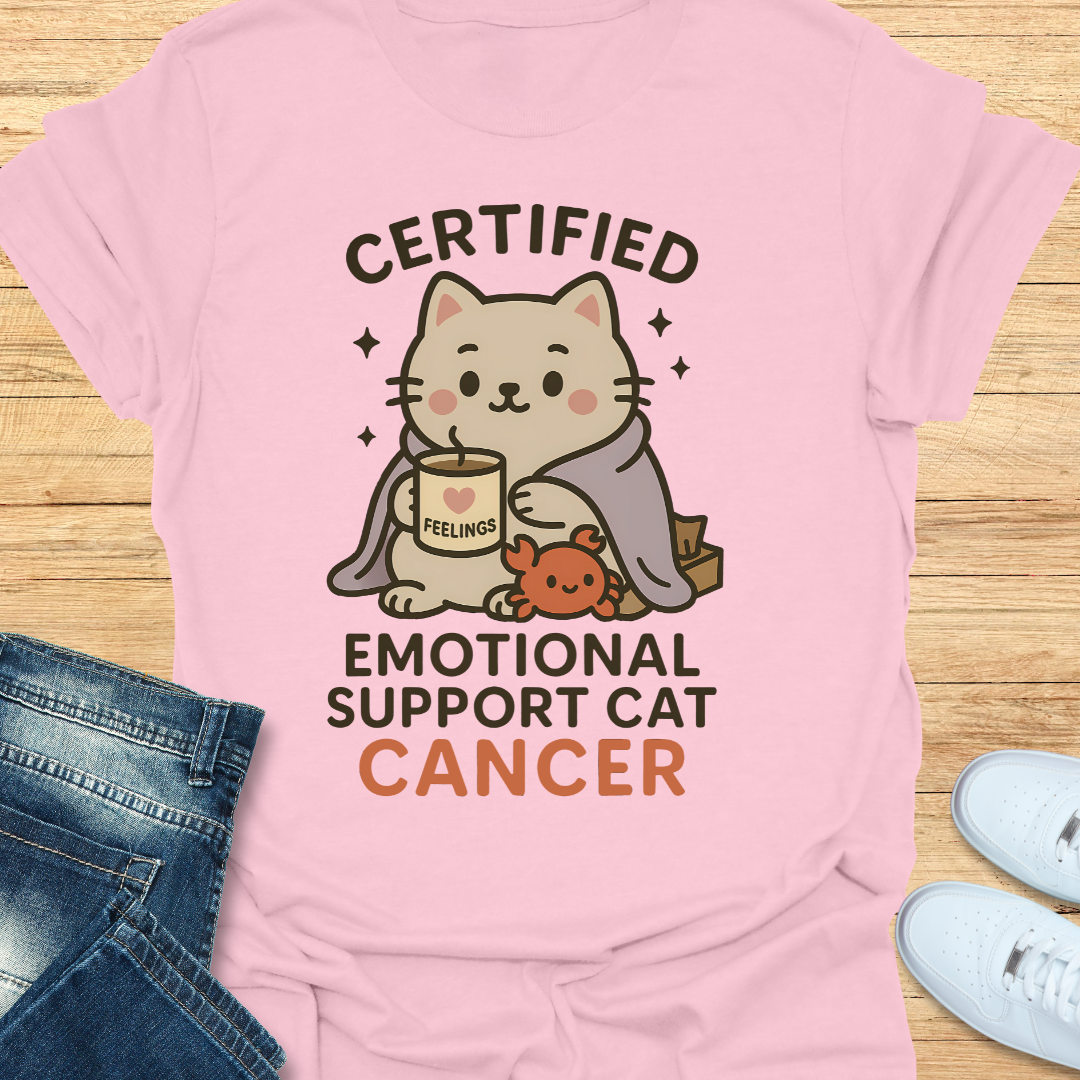 Cancer Certifed Emotional Support Cat T-Shirt