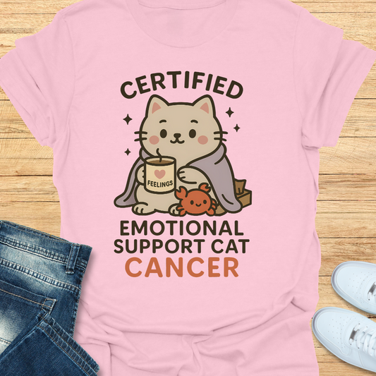 Cancer Certifed Emotional Support Cat T-Shirt