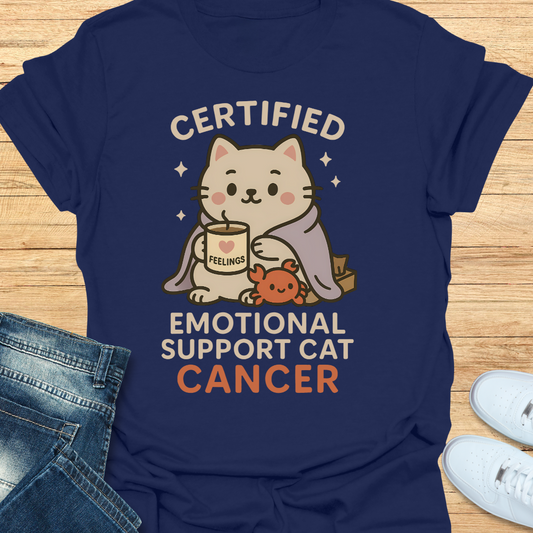 Cancer Certifed Emotional Support Cat T-Shirt