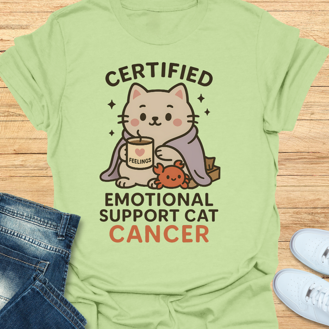 Cancer Certifed Emotional Support Cat T-Shirt