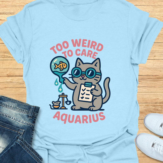 Aquarius Too Weird to Care T-Shirt