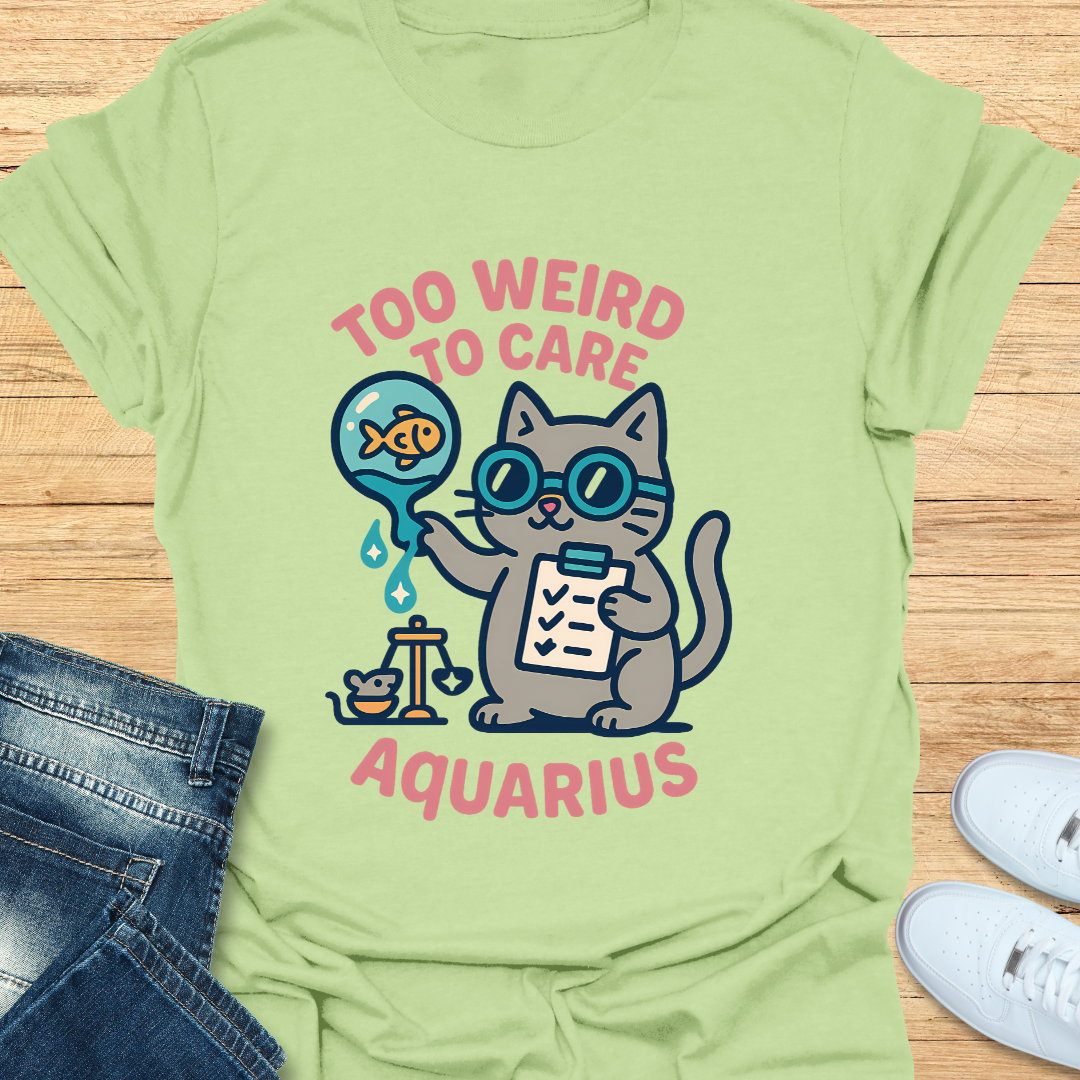 Aquarius Too Weird to Care T-Shirt