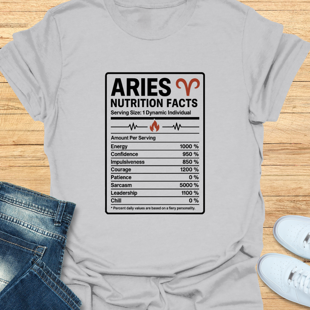 Aries Nutrition Label T-Shirt