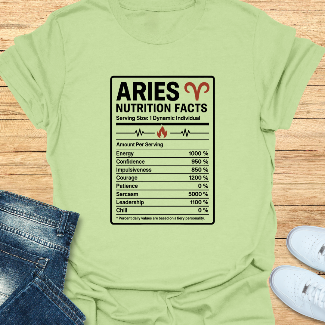 Aries Nutrition Label T-Shirt