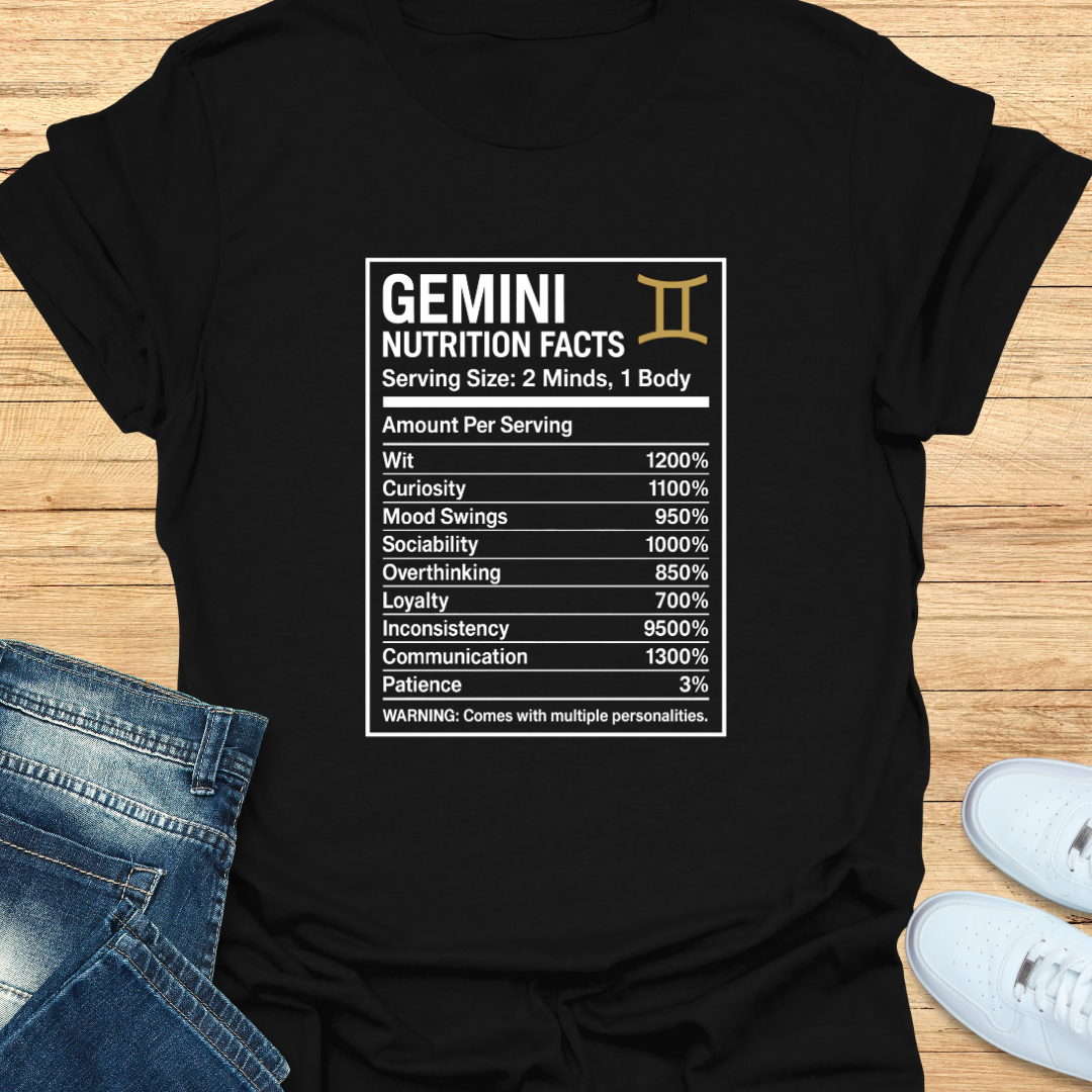 Gemini Nutrition Label T-Shirt