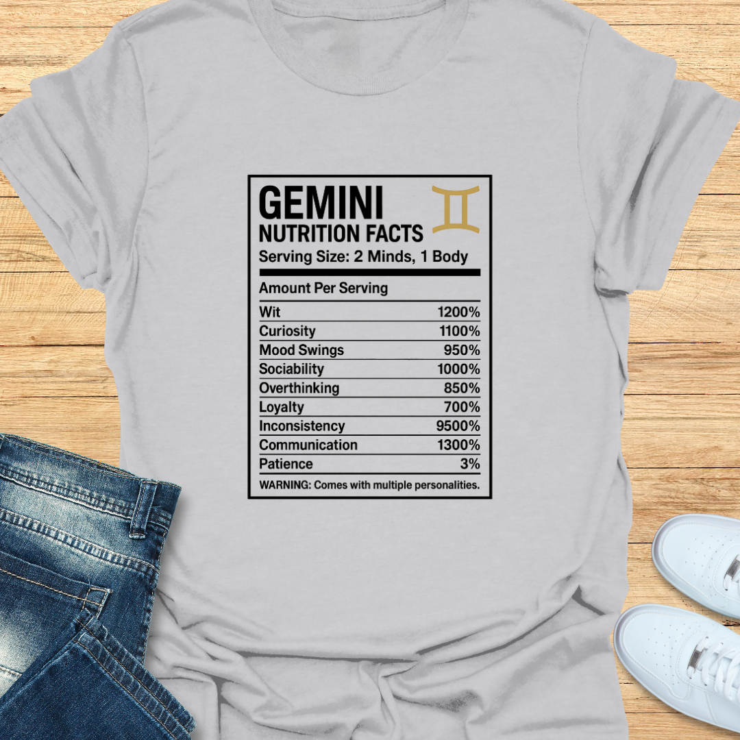 Gemini Nutrition Label T-Shirt