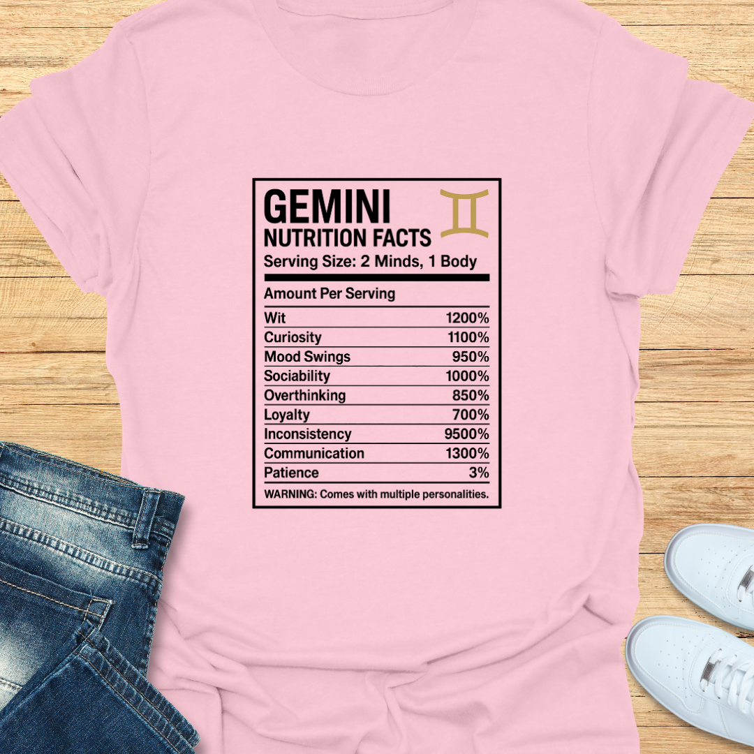 Gemini Nutrition Label T-Shirt