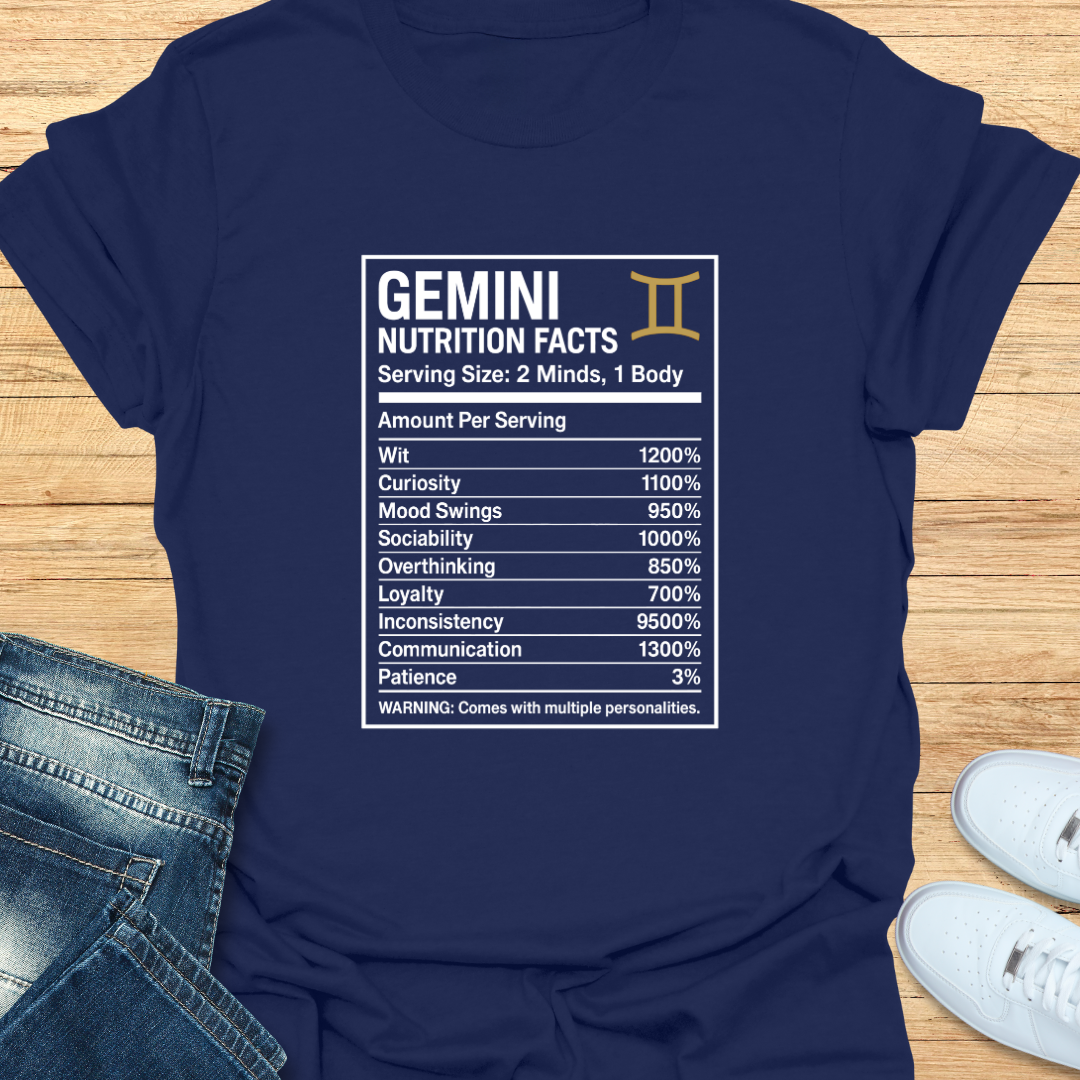 Gemini Nutrition Label T-Shirt