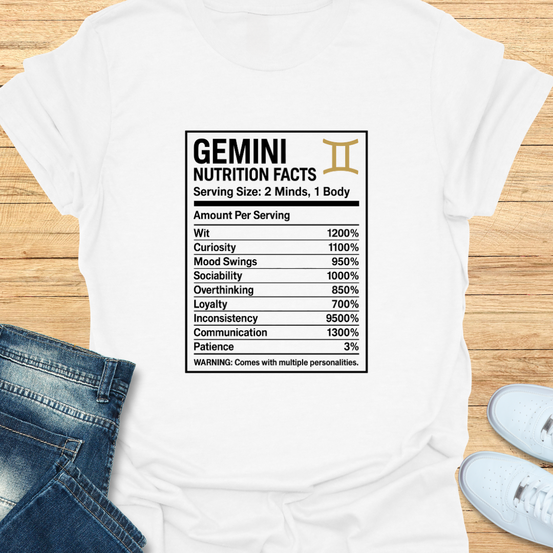 Gemini Nutrition Label T-Shirt