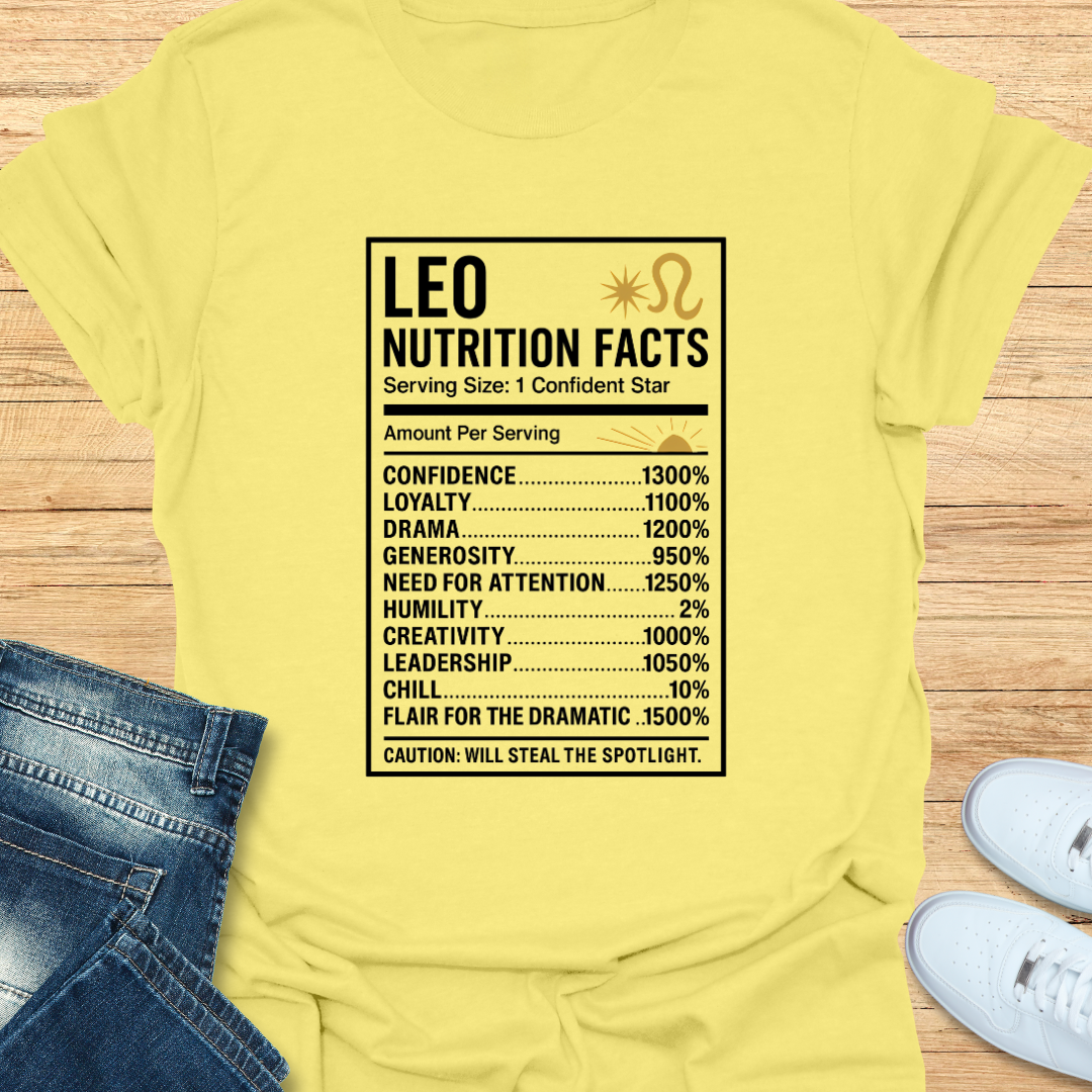 Leo Nutrition Label T-Shirt