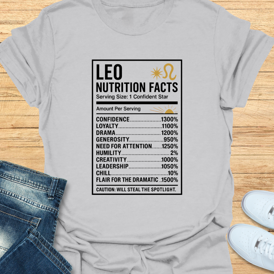 Leo Nutrition Label T-Shirt