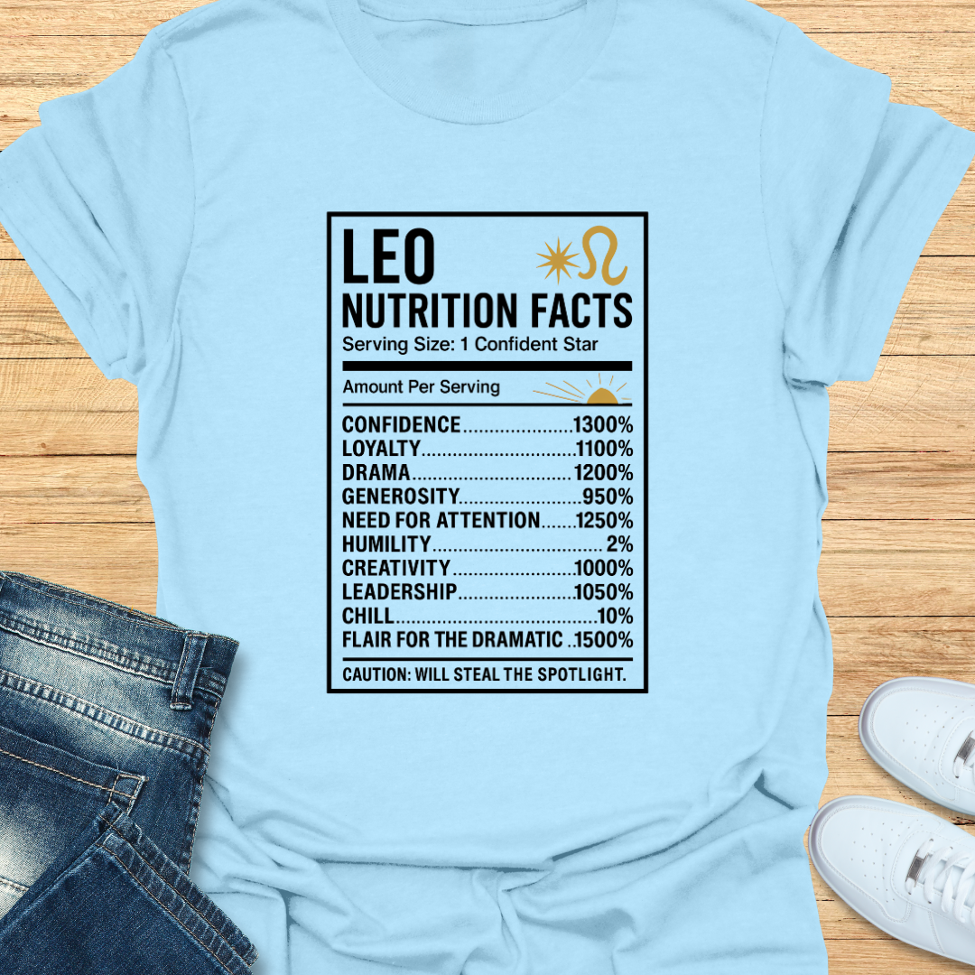 Leo Nutrition Label T-Shirt