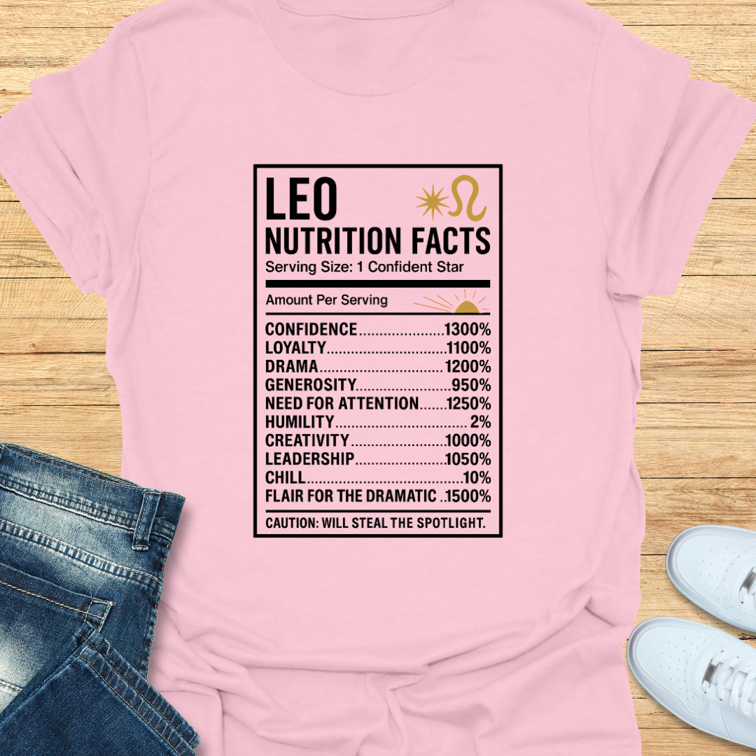 Leo Nutrition Label T-Shirt