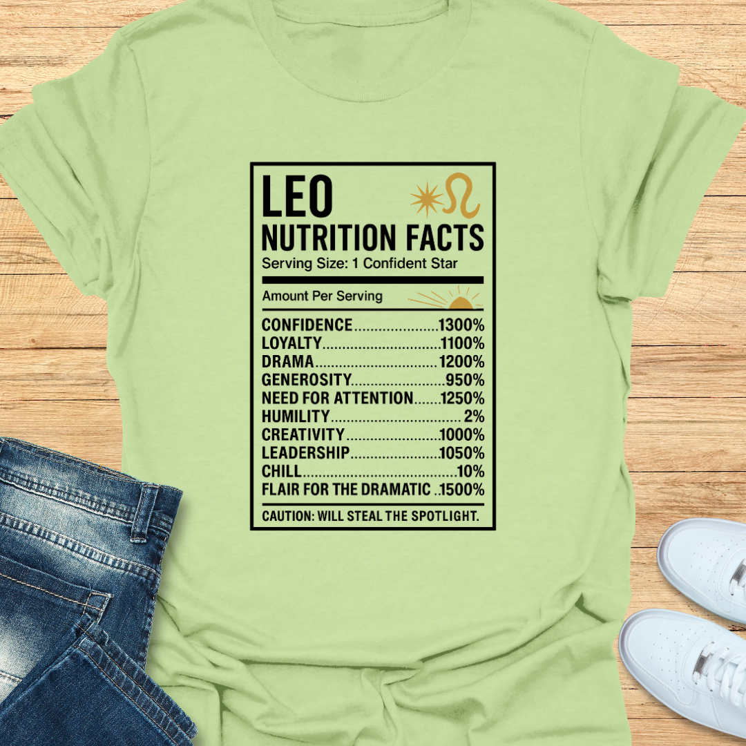 Leo Nutrition Label T-Shirt