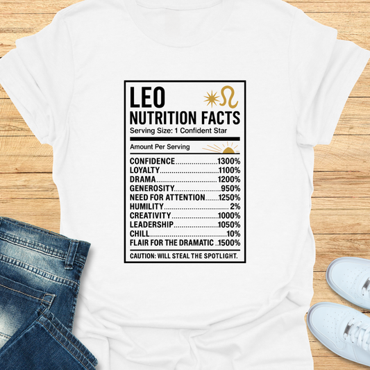 Leo Nutrition Label T-Shirt