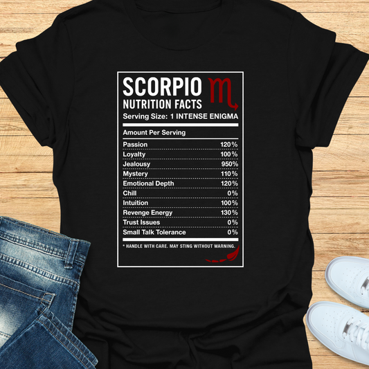 Scorpio Nutrition Label T-Shirt