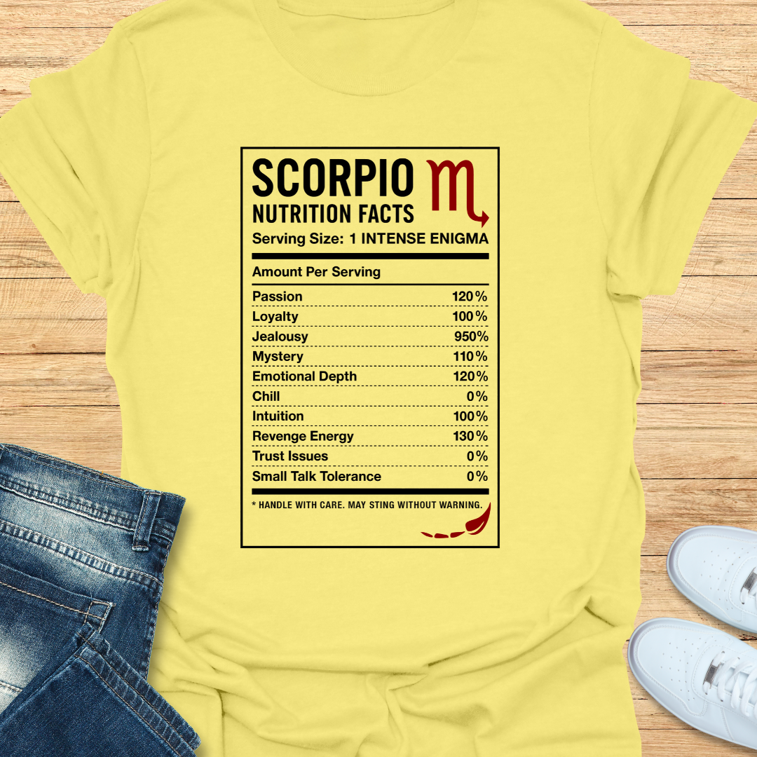 Scorpio Nutrition Label T-Shirt