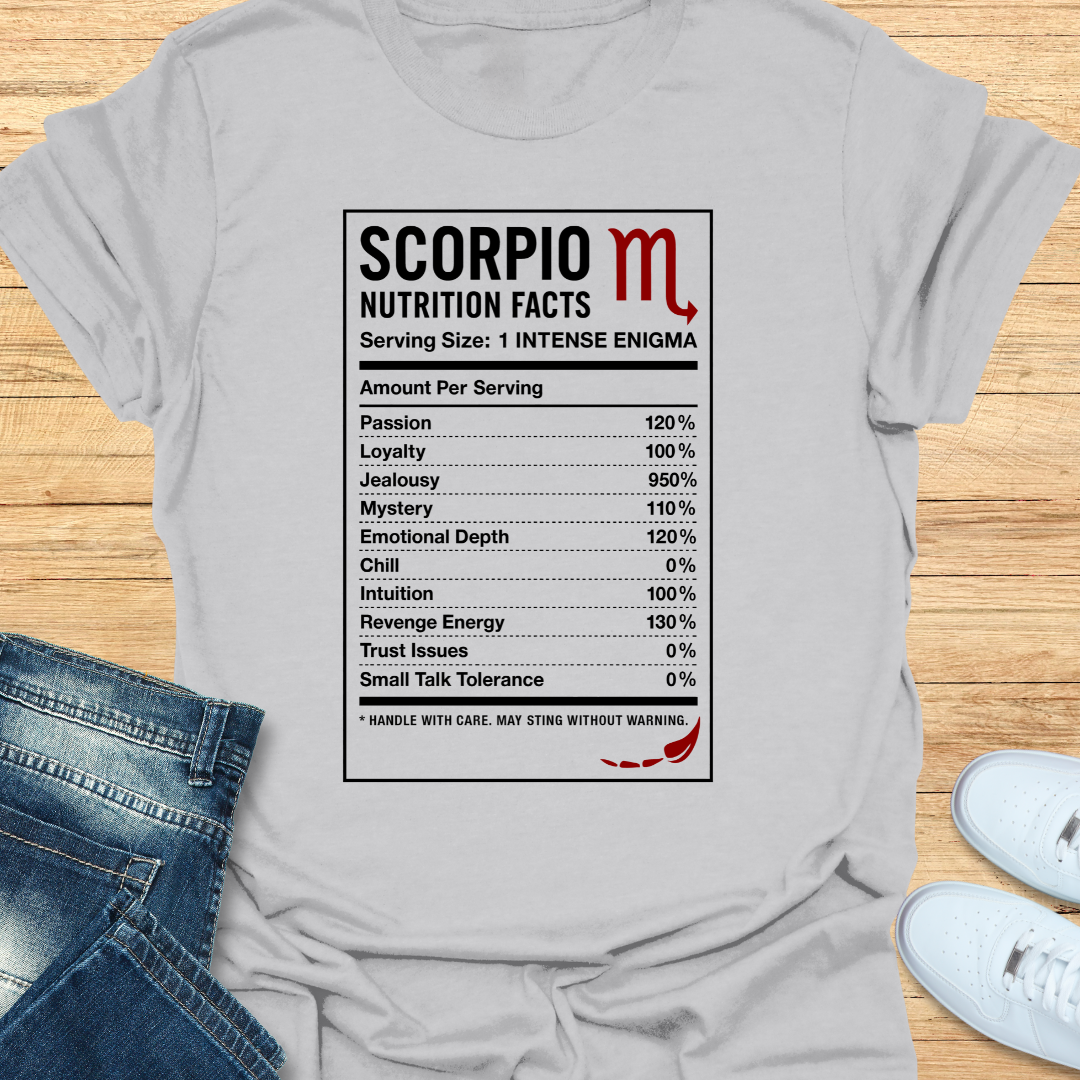 Scorpio Nutrition Label T-Shirt