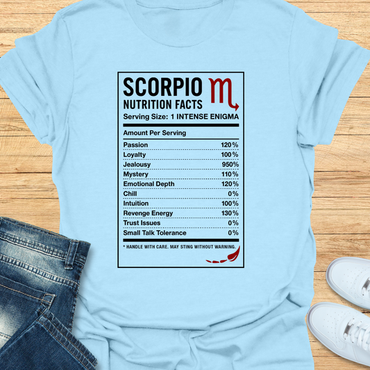 Scorpio Nutrition Label T-Shirt