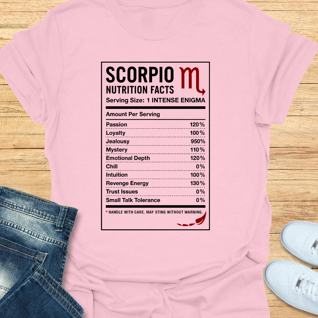 Scorpio Nutrition Label T-Shirt