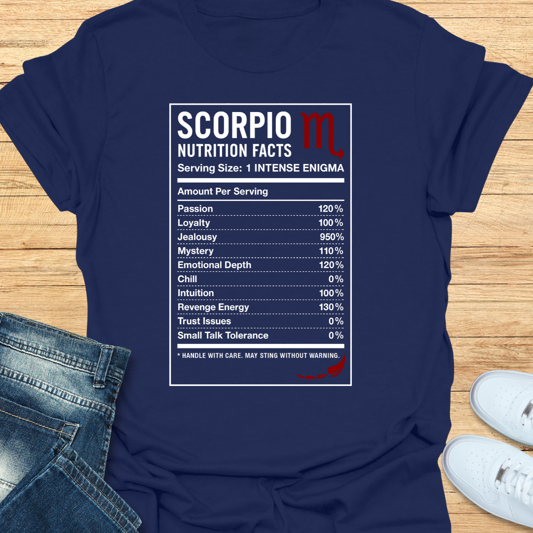 Scorpio Nutrition Label T-Shirt