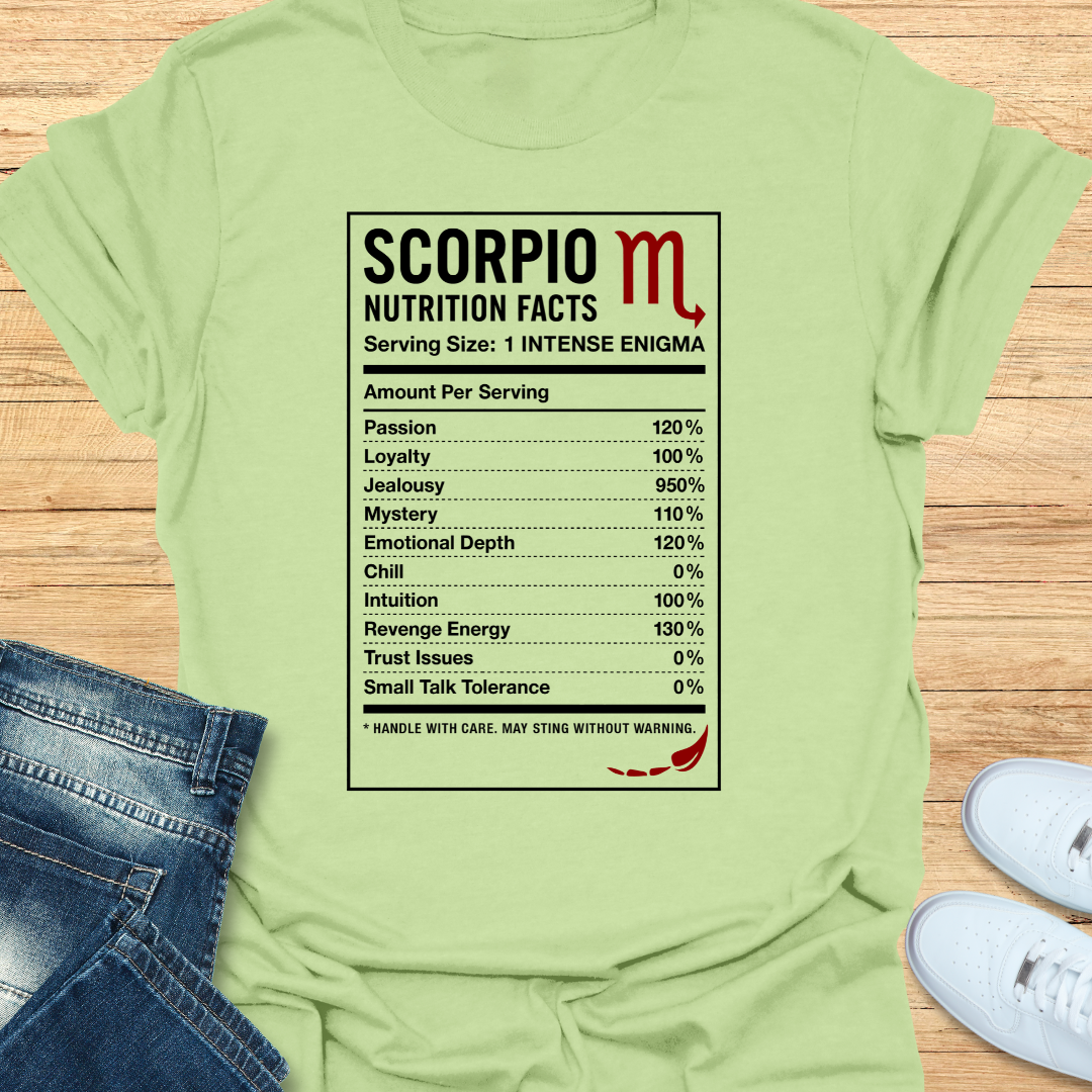 Scorpio Nutrition Label T-Shirt