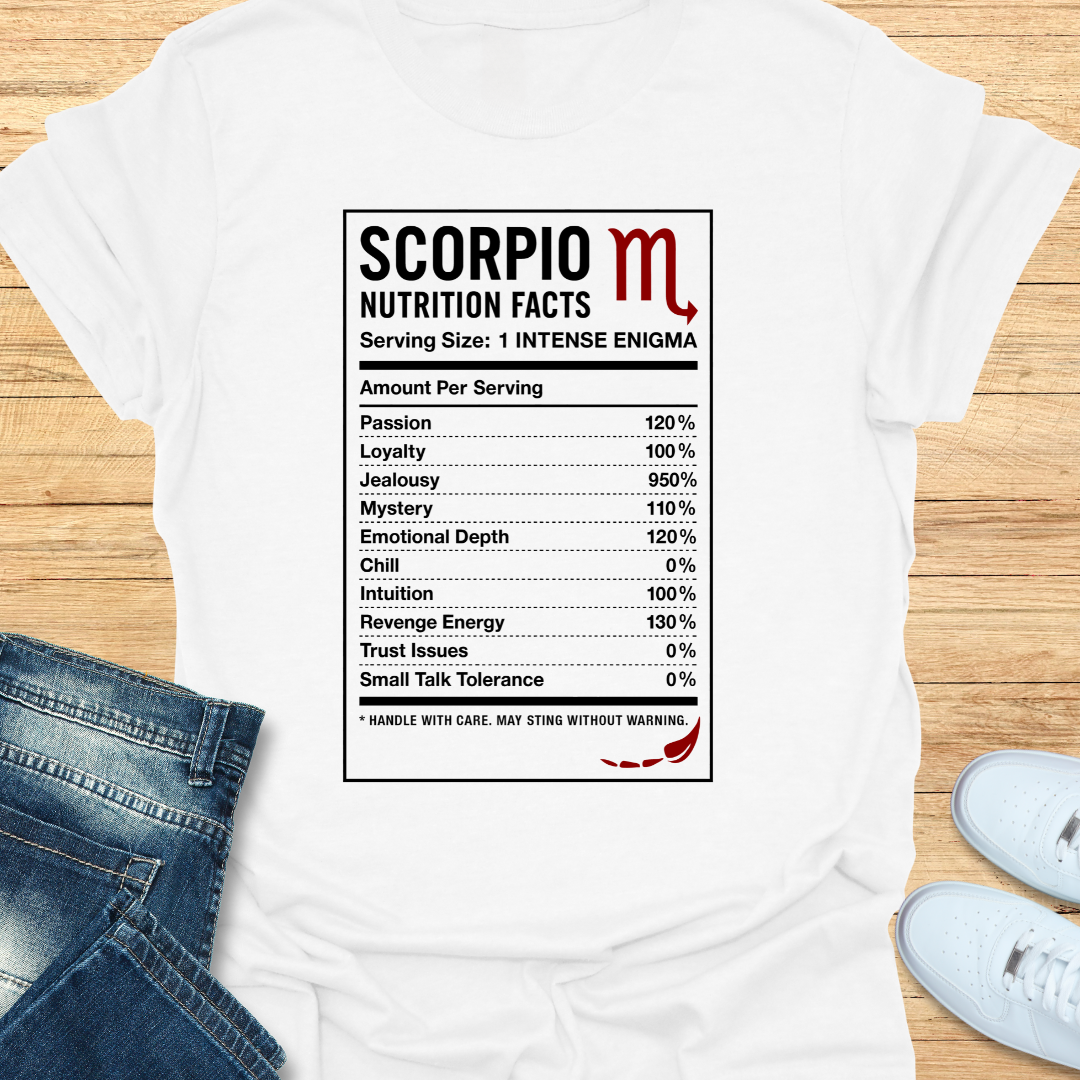 Scorpio Nutrition Label T-Shirt
