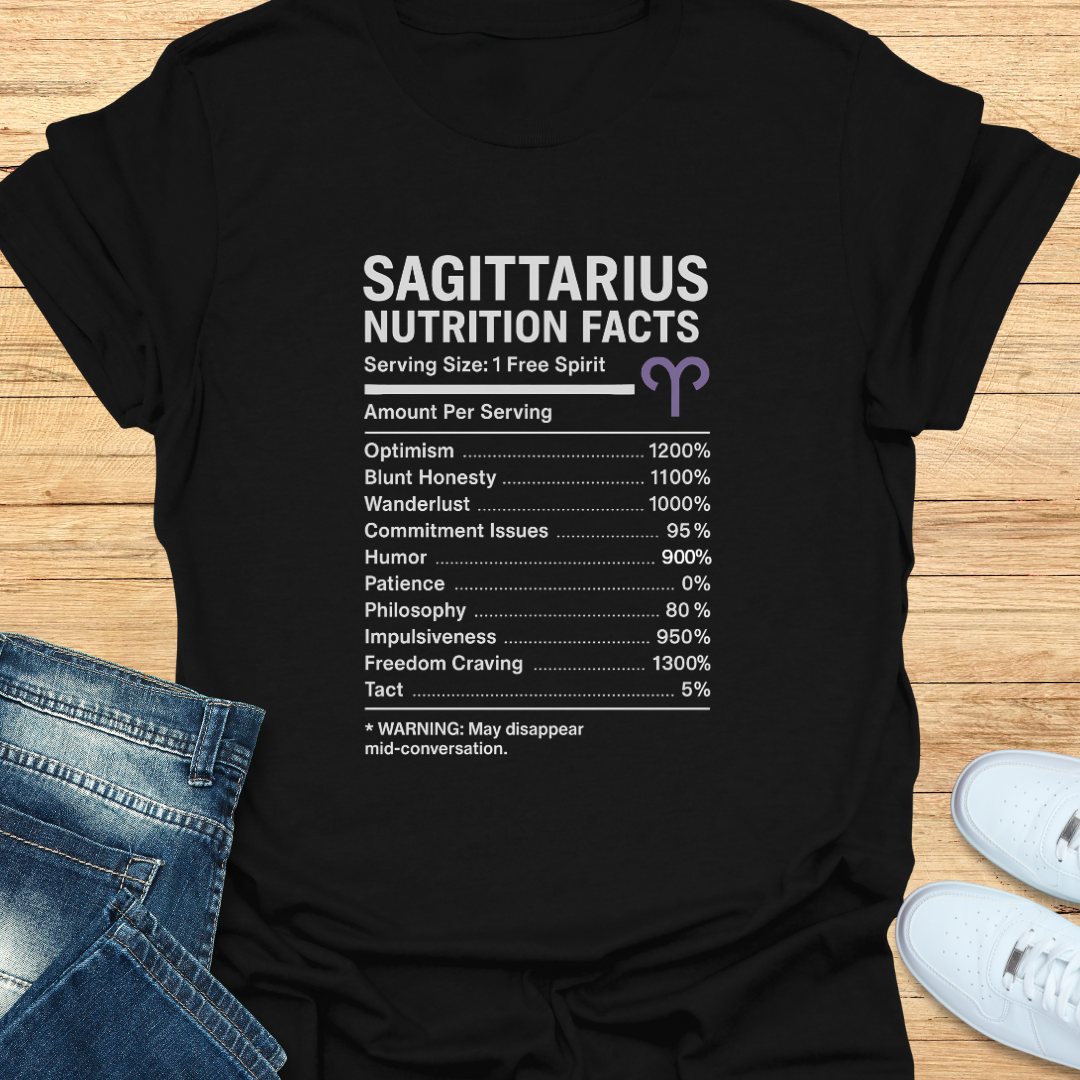 Sagittarius Nutrition Label T-Shirt