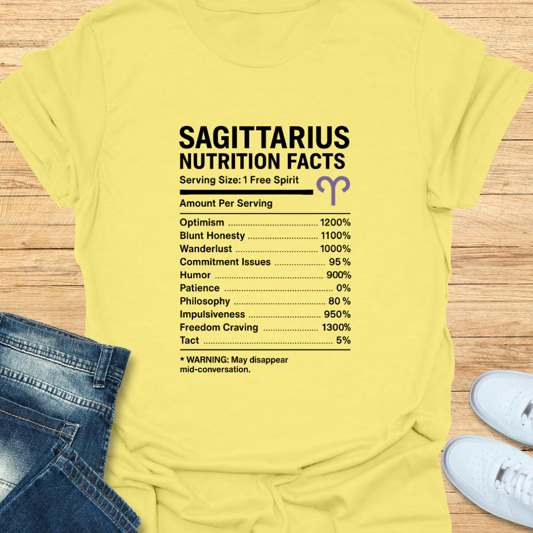 Sagittarius Nutrition Label T-Shirt