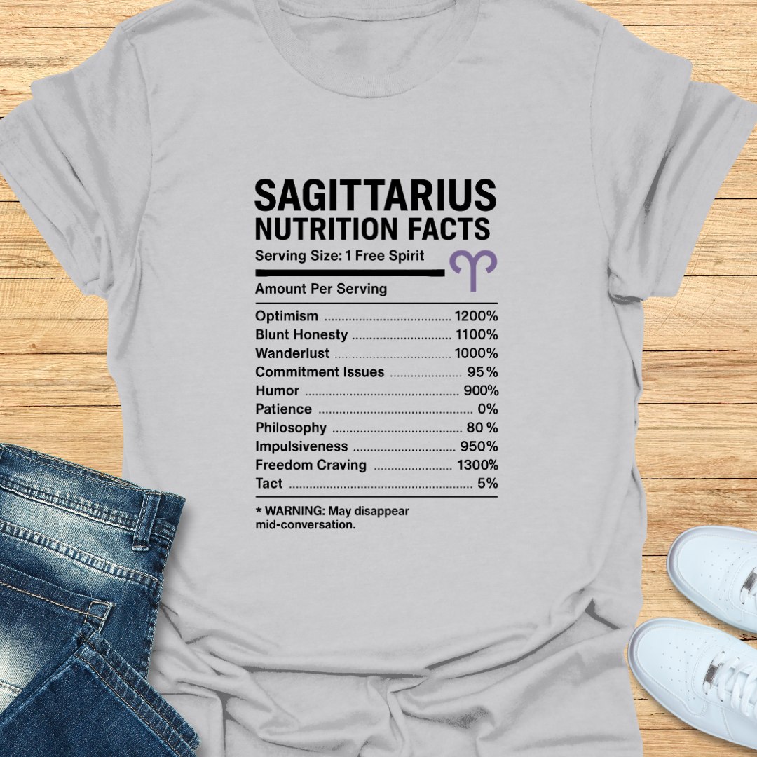 Sagittarius Nutrition Label T-Shirt