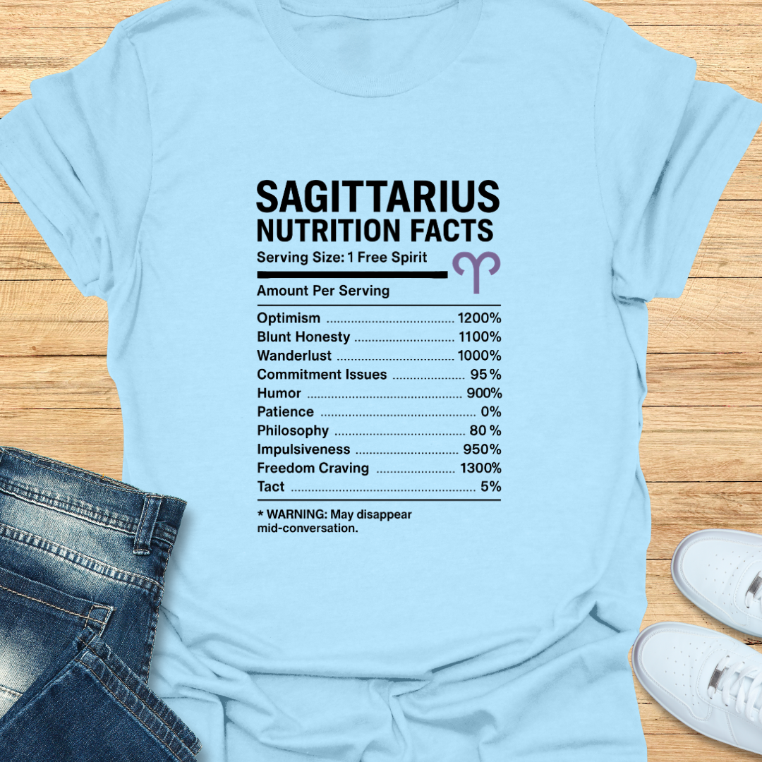Sagittarius Nutrition Label T-Shirt