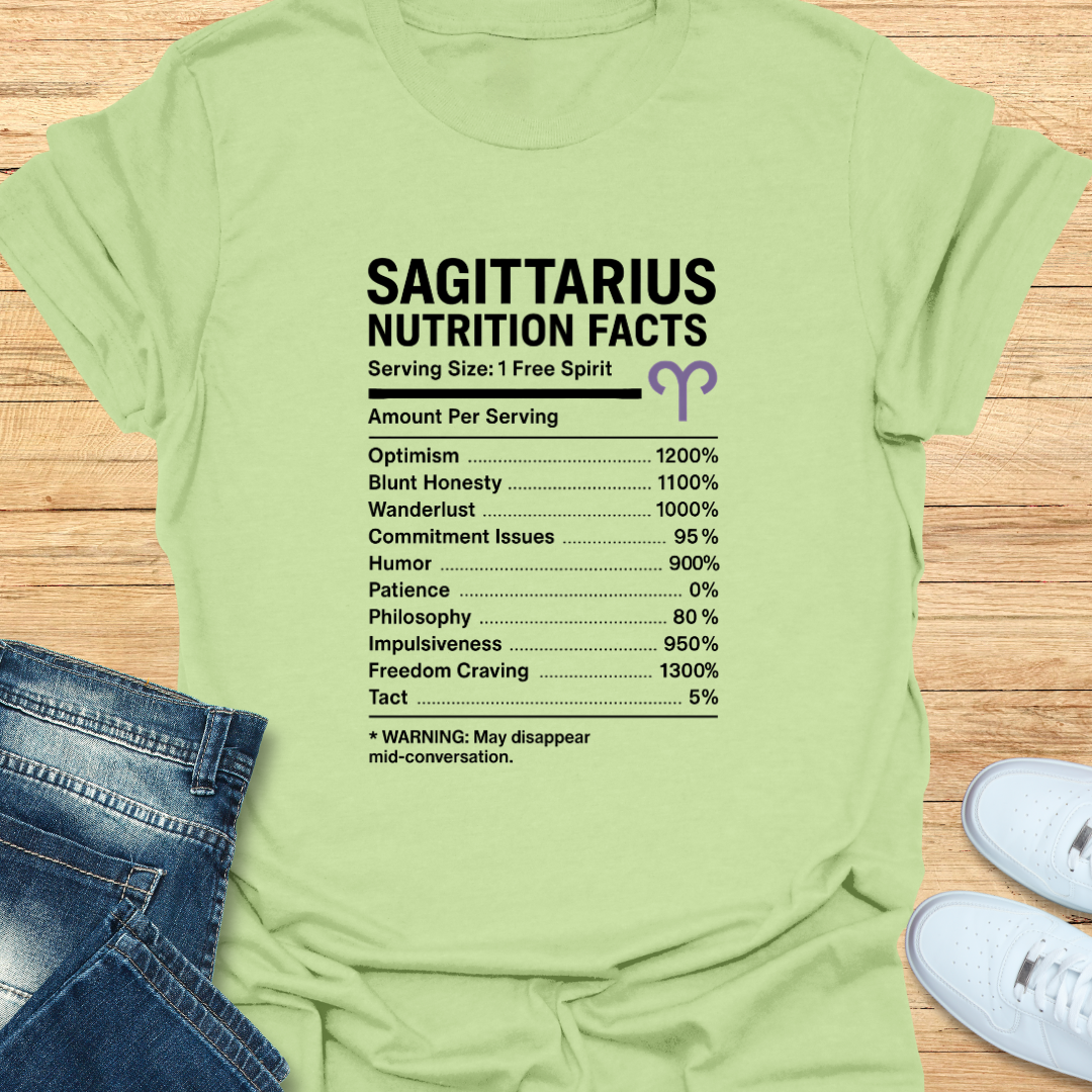 Sagittarius Nutrition Label T-Shirt
