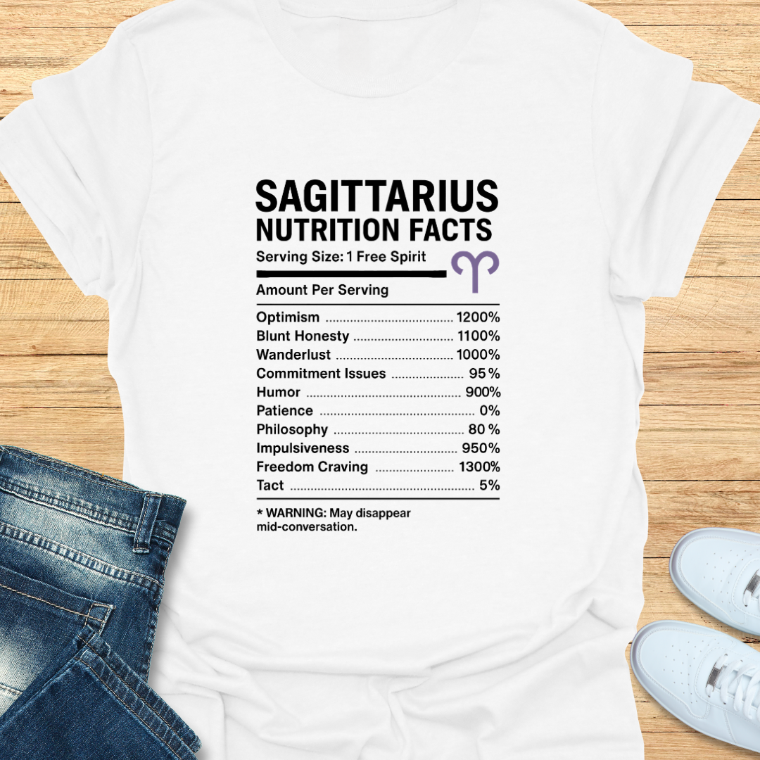 Sagittarius Nutrition Label T-Shirt
