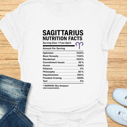 Sagittarius Nutrition Label T-Shirt